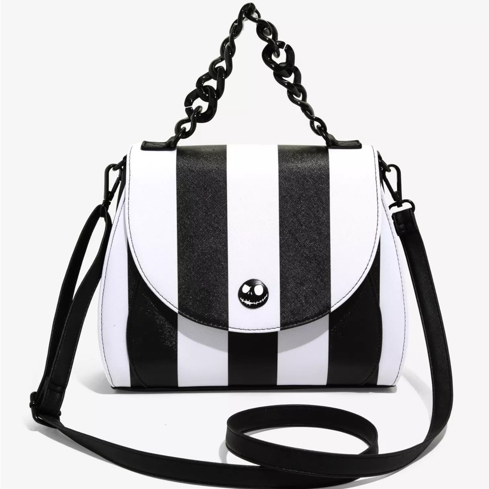 Hot Topic Loungefly Nightmare Before Christmas Striped Crossbody and Wallet - Picture 3 of 9